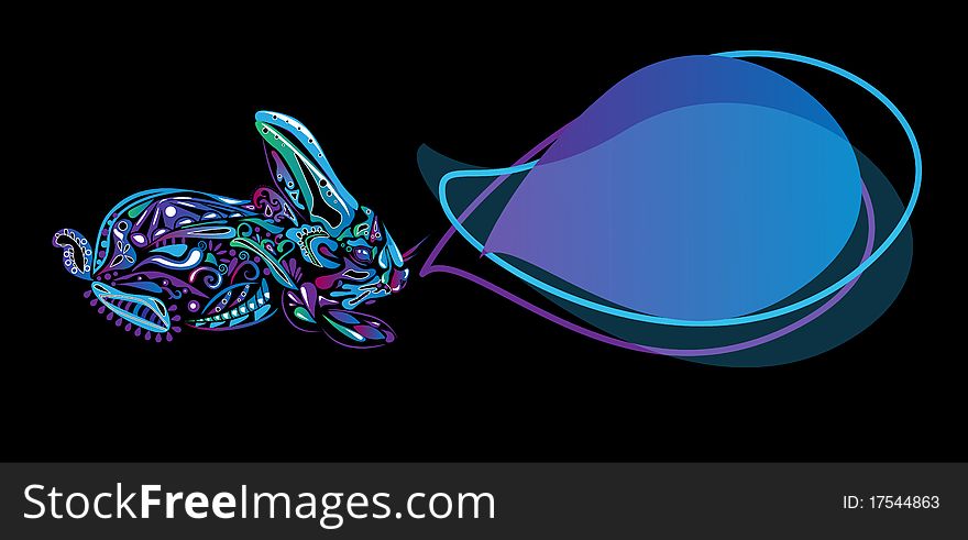 New year rabbit. Vector illustration