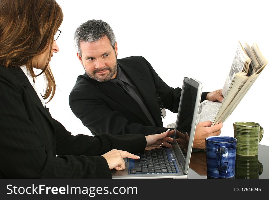 Business People On Laptop Team