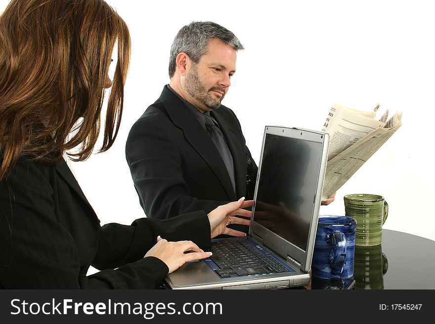 Business woman on laptop while on break.