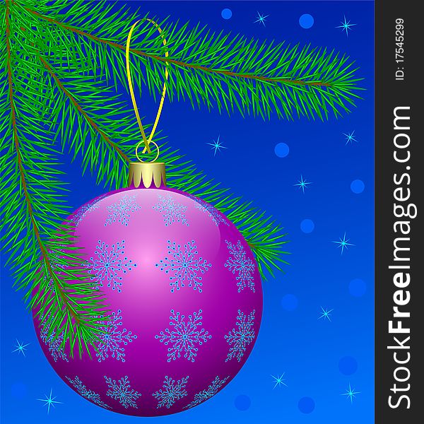 Ball on branch. Vector illustration