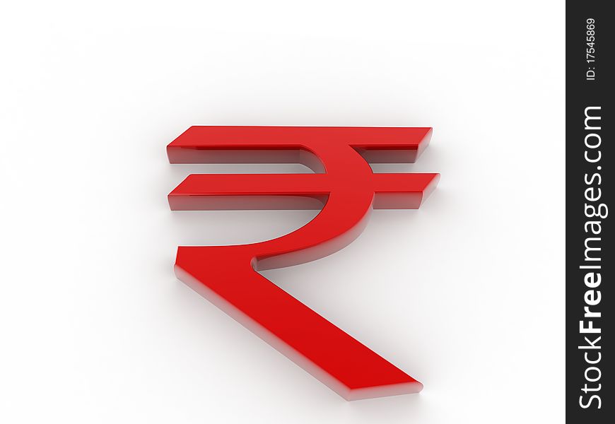 Rupee sign on white background