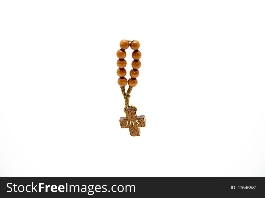Small wood cross with chain