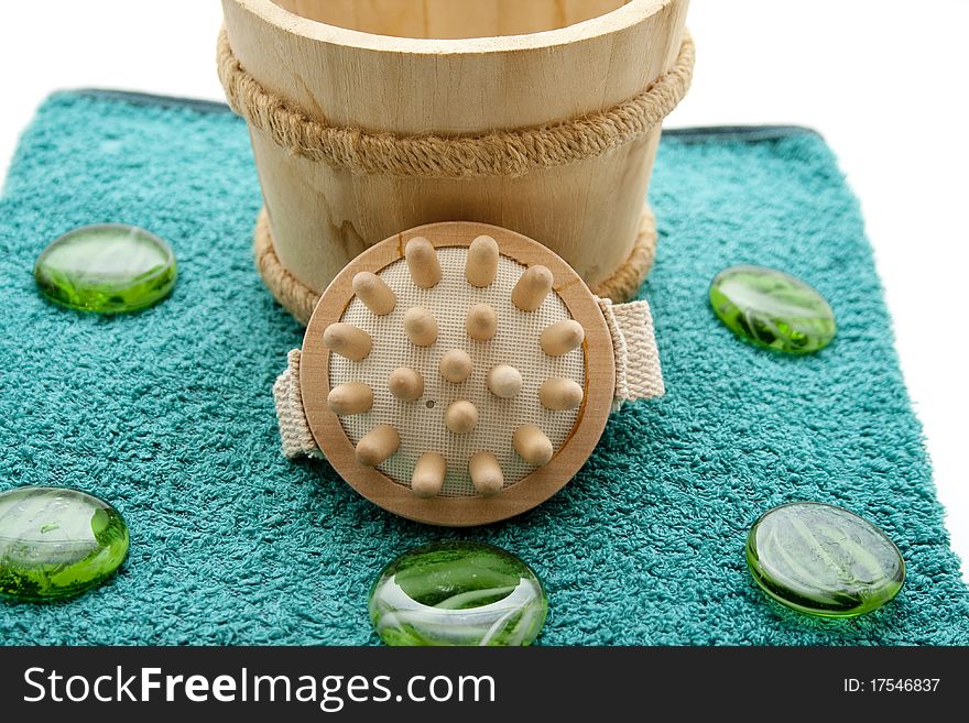 Massage Brush With Glass Stones