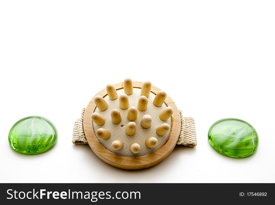 Massage Brush With Glass Stones