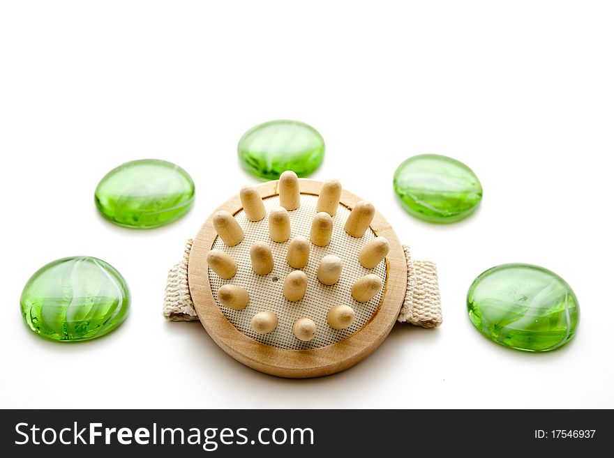 Glass stones with massage brush. Glass stones with massage brush