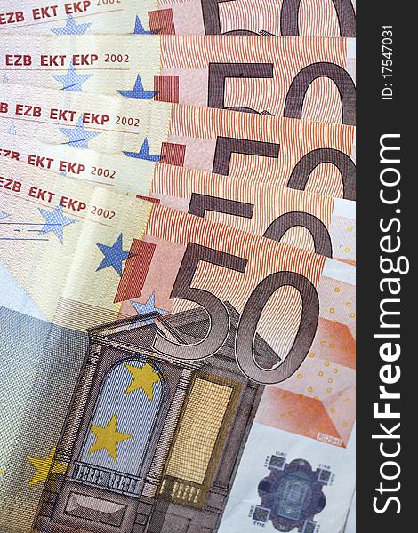 Money - 50 euro banknotes. Paper money, bill