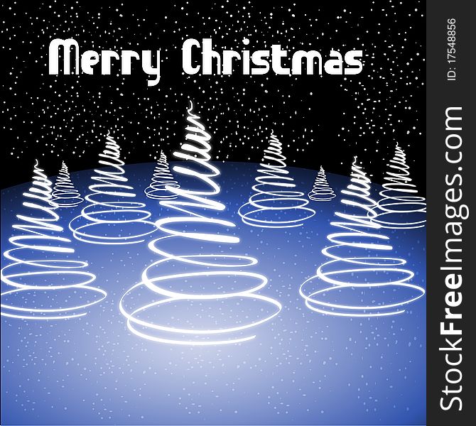 Illustration of abstract merry christmas card