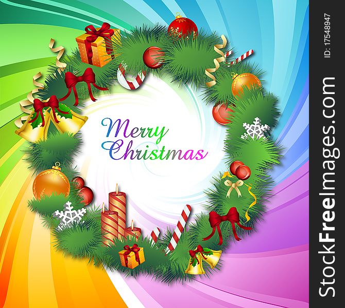 Colorful classical christmas card