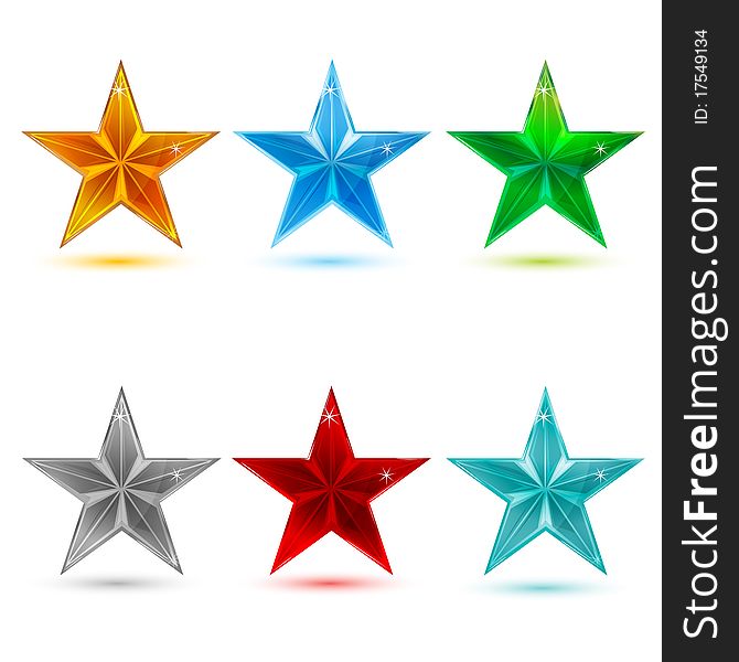 Illustration of colorful stars on white background. Illustration of colorful stars on white background