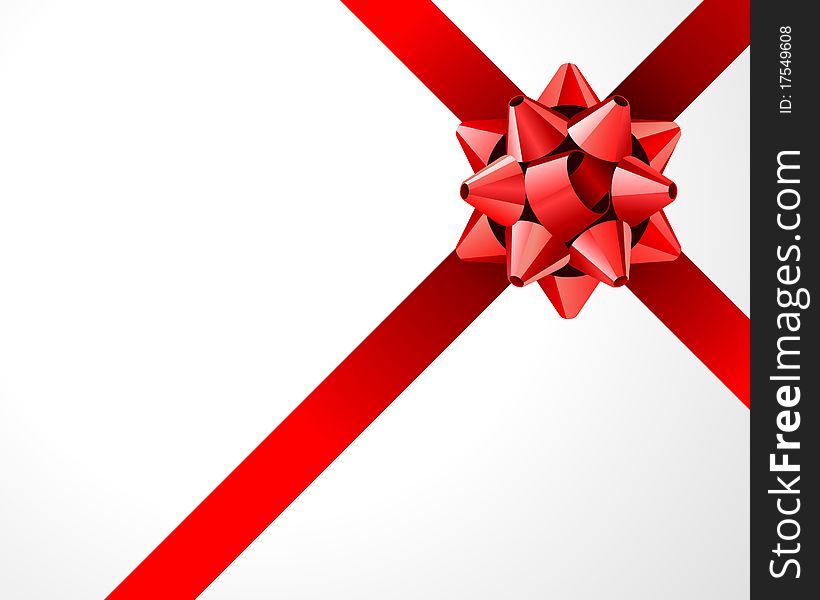 Gift red bow vector background