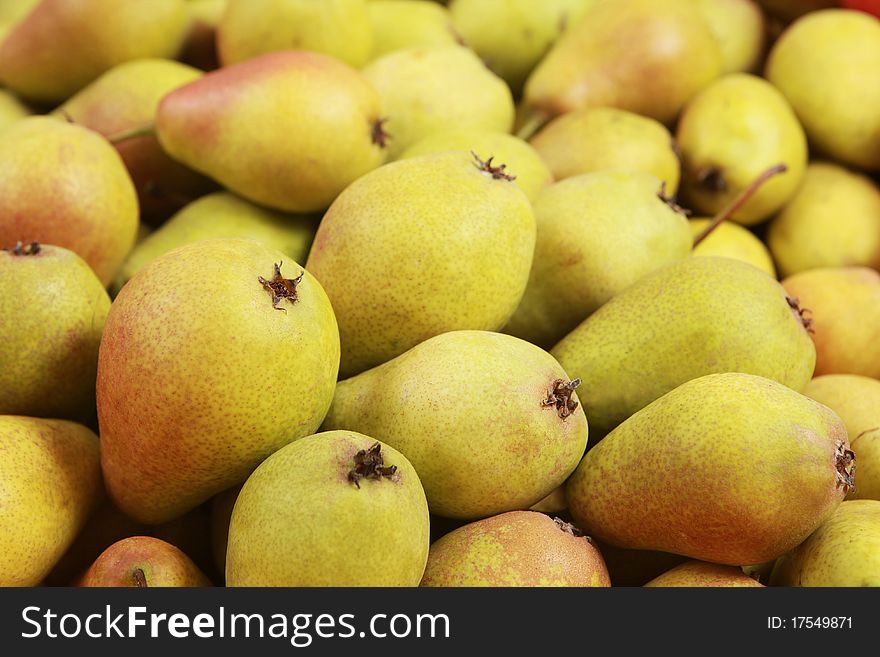 Background with fresh tasty pears