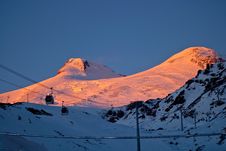 Winter Sunset In The Mountains Stock Images Winter Sunset In The Mountains Stock Images