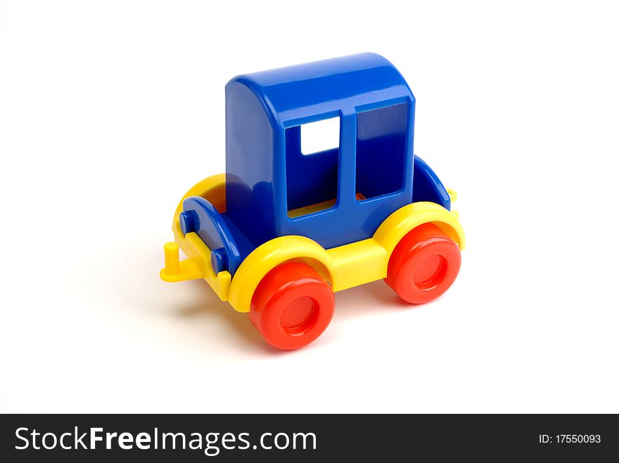 A children's small toy on white background. A children's small toy on white background