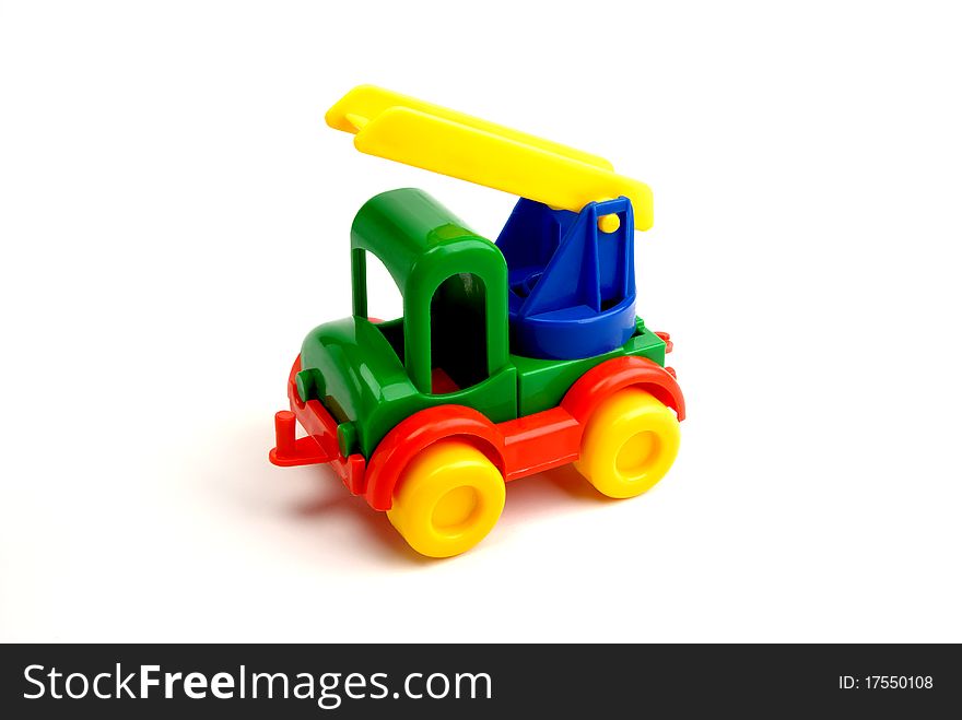 A children's small toy on white background. A children's small toy on white background