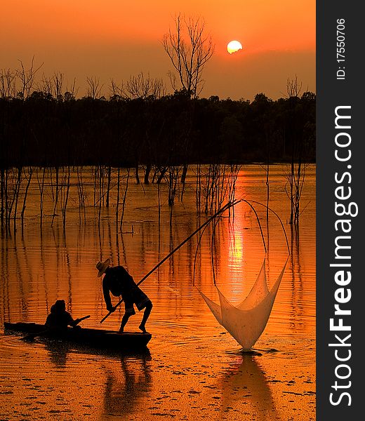 Fishing occupation of fishermen to fish. Making a living as a daily routine. Fishing occupation of fishermen to fish. Making a living as a daily routine