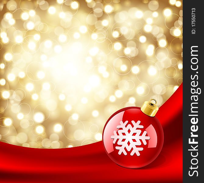 Christmas shiny ball vector background