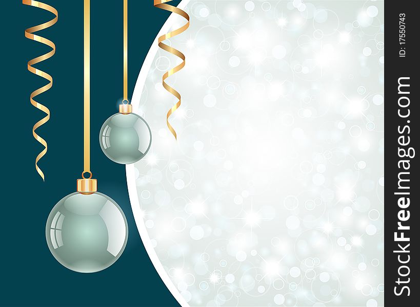 Christmas shiny balls vector background