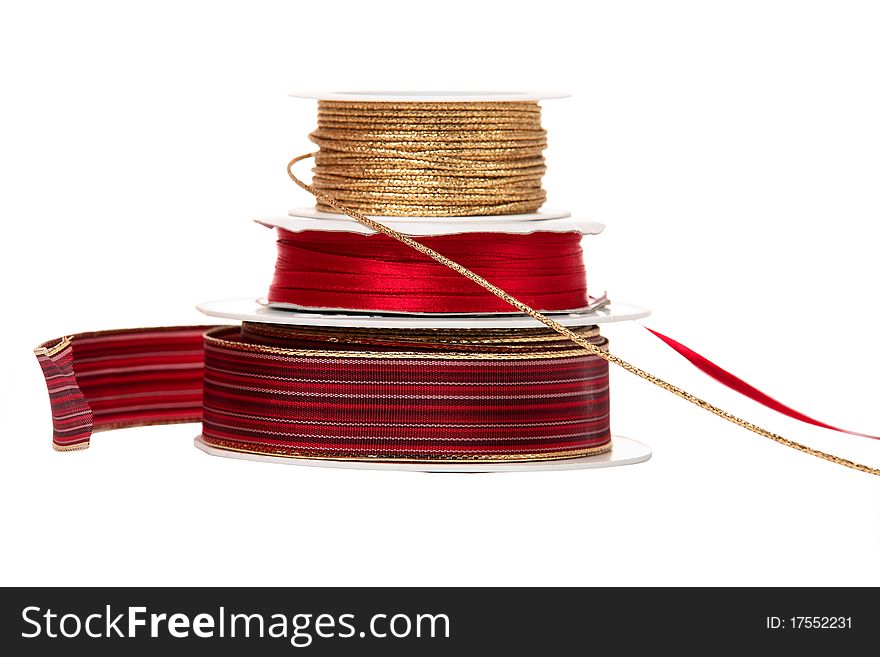 Three different ribbons, isolated on white