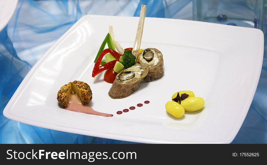 Cold Appetizer Of Meat With Vegetables