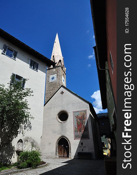 Old church in Khitzbuhel, Austria. Old church in Khitzbuhel, Austria