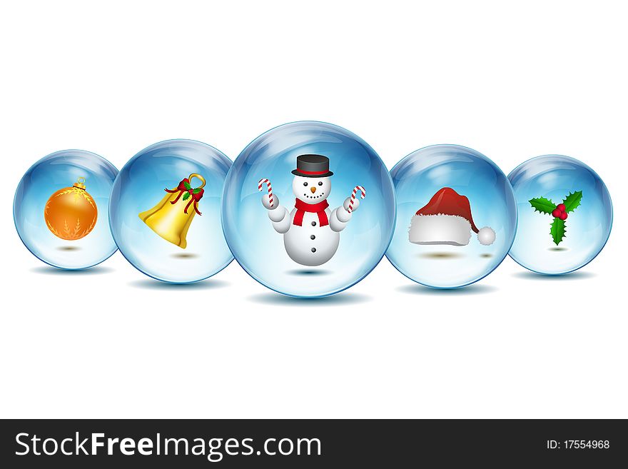 Illustration of cheerful christmas card on isolated background