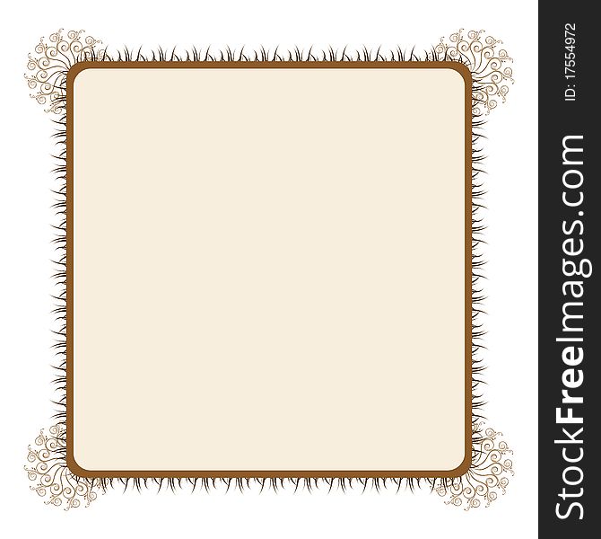 Illustration of floral frame on white background