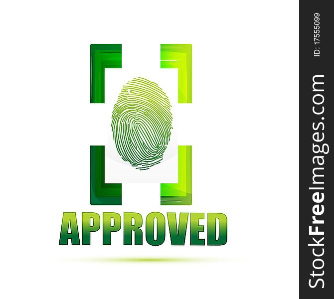 Illustration of approved sign with thumb on isolated background