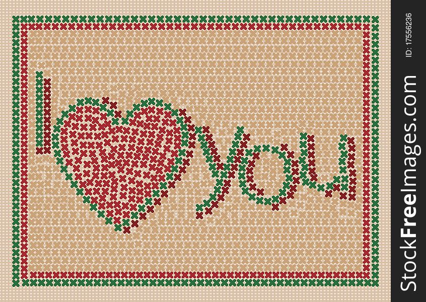I love you design, abstract vector art illustration