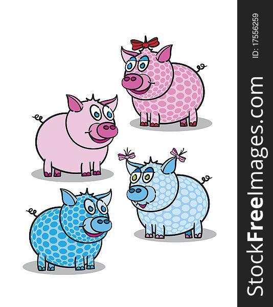 Pink And Blue Piggy