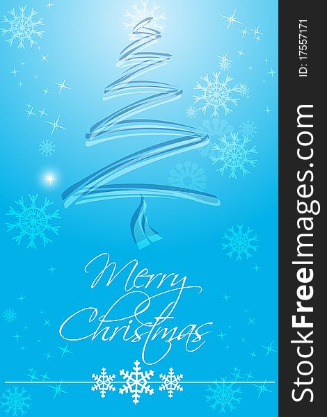 Illustration of abstract christmas card on white background