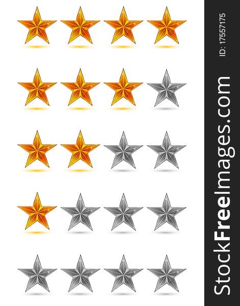 Illustration of abstract stars on white background