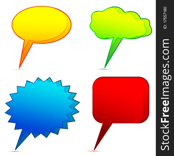 Illustration 0f different dialogue bubbles on white background