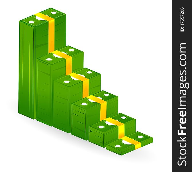 Illustration of graph with notes on white background