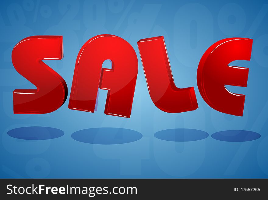 Illustration of sale icon on white background