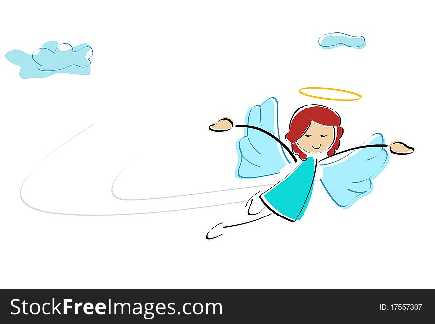 Illustration of fairy girl on white background