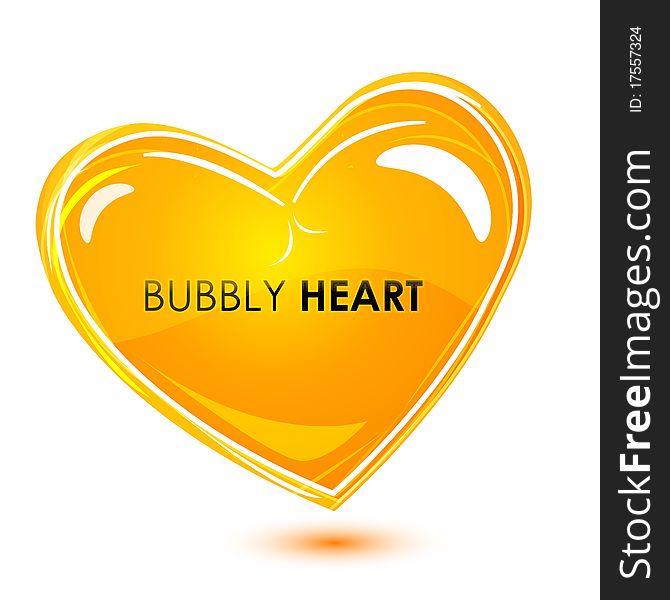 Illustration of bubbly heart on isolated background