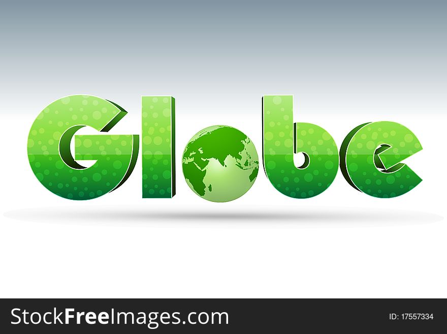 Globe Text With Icon