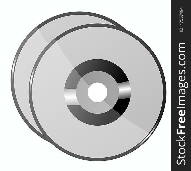 Illustration of compact disc on white background
