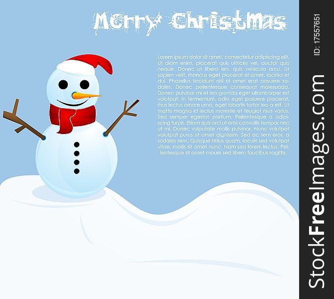 Christmas card with snowman