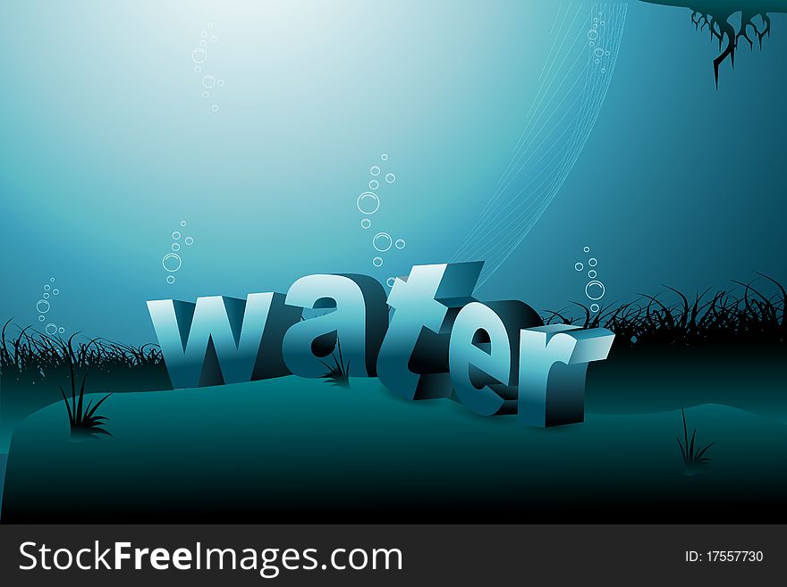 Illustration of water background with isolated background