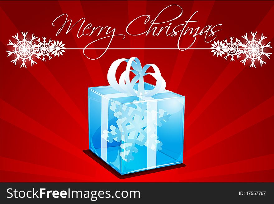 Merry Christmas Card With Gift