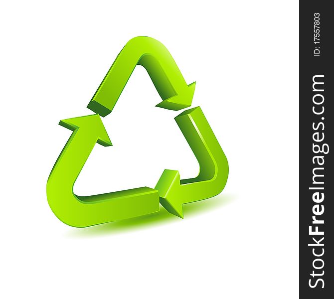 Illustration of recycle icon on white background