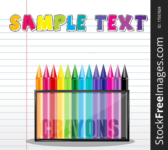 Illustration of colorful crayons on white background