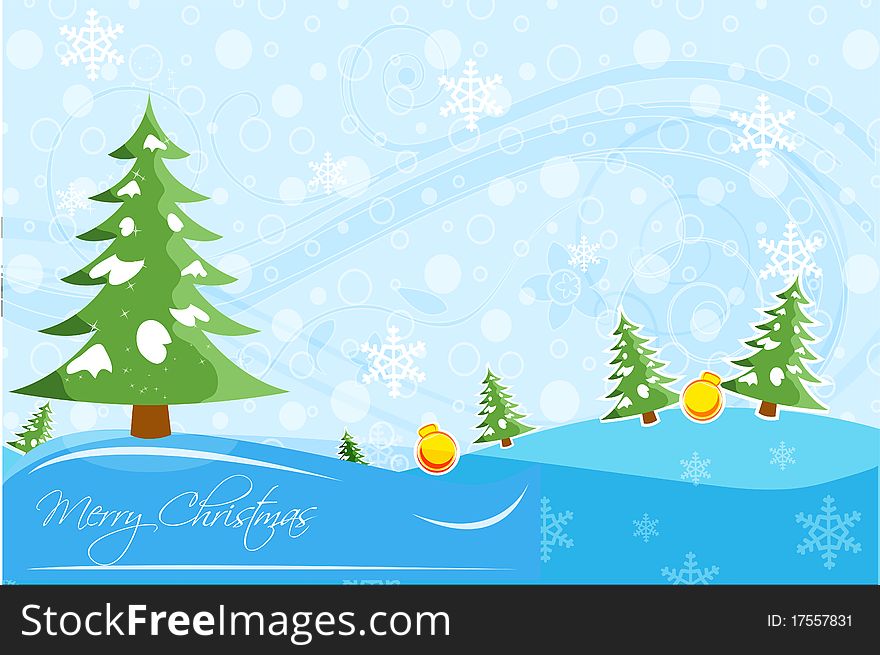 Illustration of abstract christmas card with xmas on white background