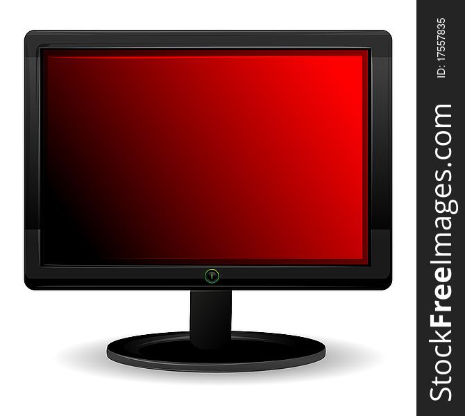 Illustration of lcd tv on white background