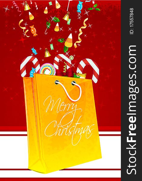 Merry christmas card with gifts