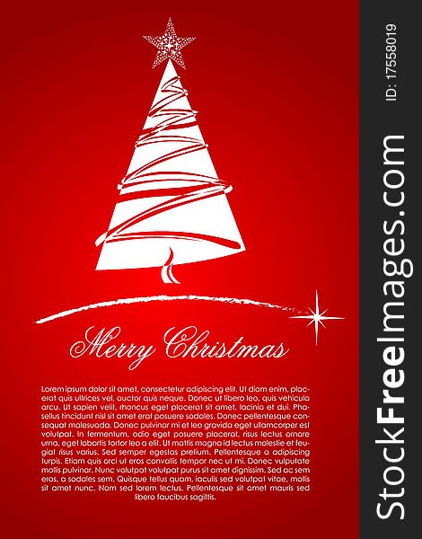 Illustration of abstract merry christmas card on white background