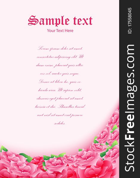 Illustration of valentine card on white background