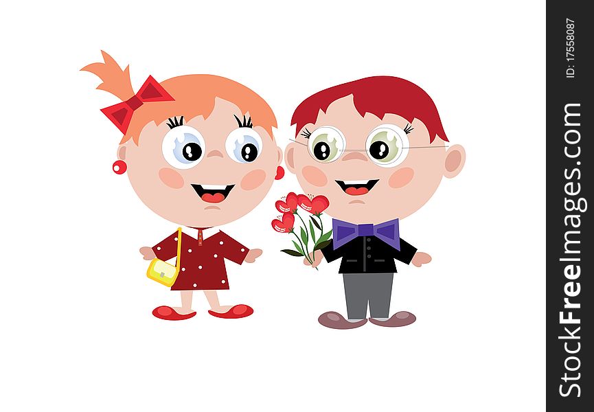 Boy and girl in the Valentine day