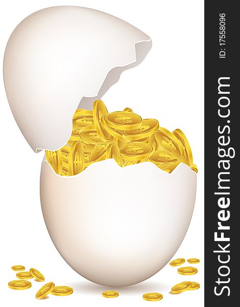 Dollar Coins In Egg